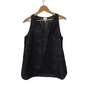 J Crew factory Black Lace Shell Top Womens Small Size 4